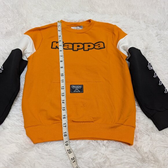 Kappa Unisex Crew Neck Orange with Black Pullover Loopknit  Sweatshirt NWOT - Picture 10 of 11